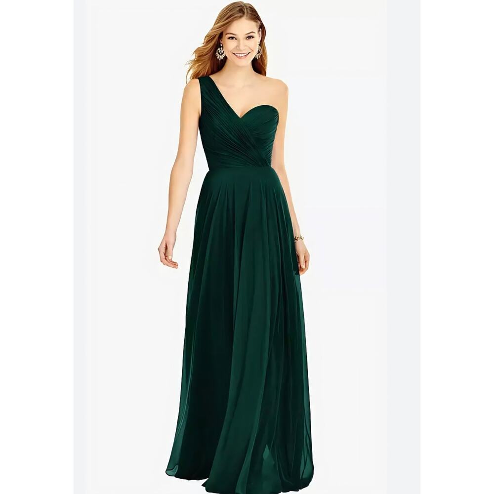 NWT Thread Bridesmaid TH025 Dani One Shoulder Draped Chiffon Maxi Dress 14R